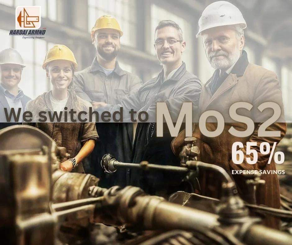 switched from machine lubricant oil to MoS2 lubricants